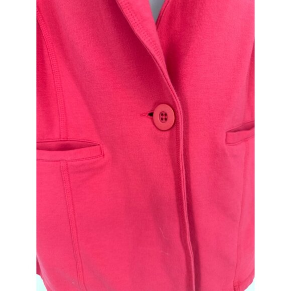 Susan Graver Womens Ruched Sleeve Single Button Cardigan Jacket 2X Pink - Picture 3 of 9